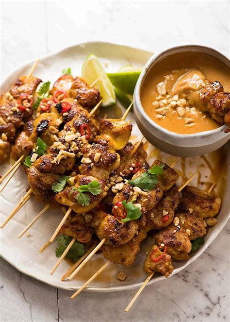 thai nuten|Thai Chicken Satay with Peanut Sauce .